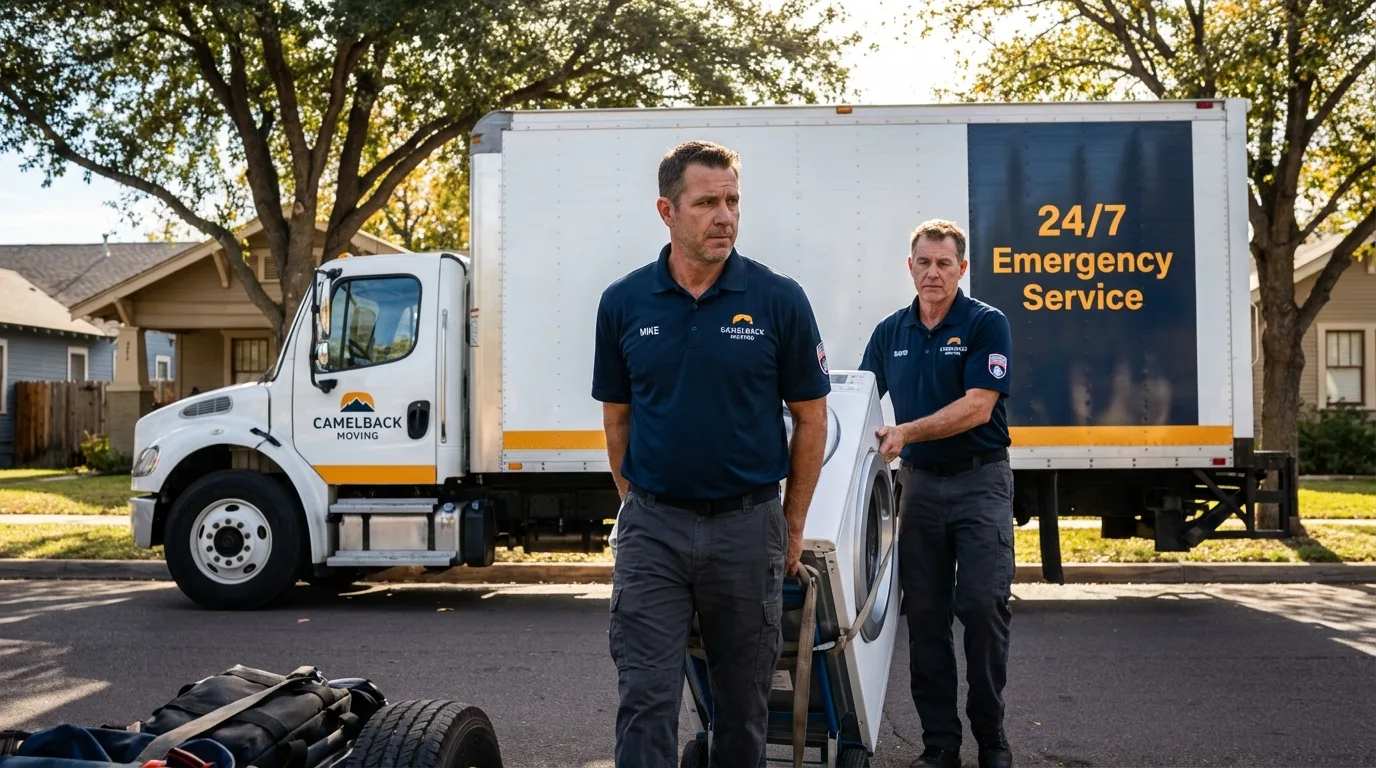 CamelBack Moving crew loading furniture in Grand Prairie, TX